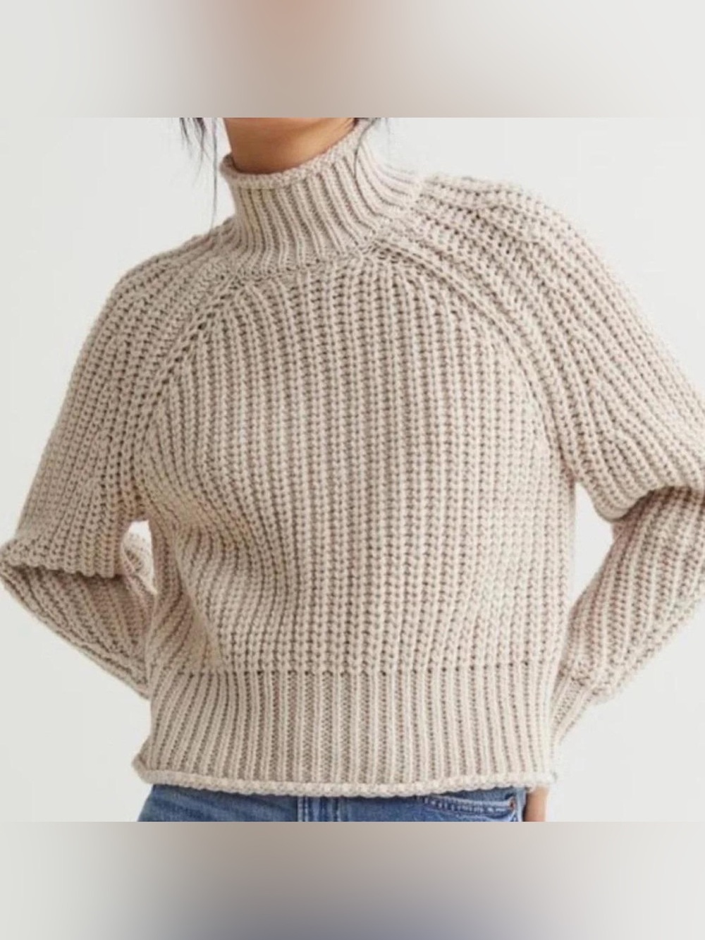 H&M Sweater Chunky Knit Turtleneck Size M